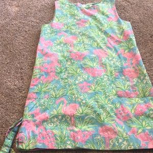 Lily Pulitzer shift dress girls size 7 flamingo